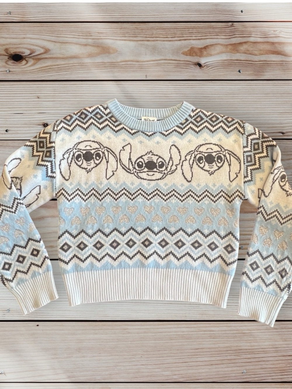 Kids‎ Medium 7/8 Disney Stitch Sweater Blue Crewneck